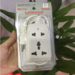 Ổ Cắm Điện Liền Dây Nối Dài 2 m, Cắm 2 Lỗ 2 Chạc Và 3 Chạc, An Toàn, Tiện Dụng Trong Gia Đình, TakyShop 8608 8 o cam 3